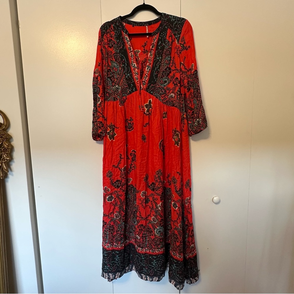 Free People Red Boho Maxi Dress